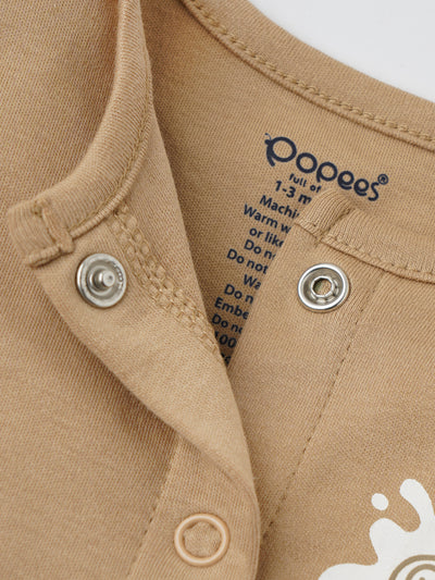 Popees Short Sleeve Front Open Jhabla Top (0–9 Months) for Baby Girls