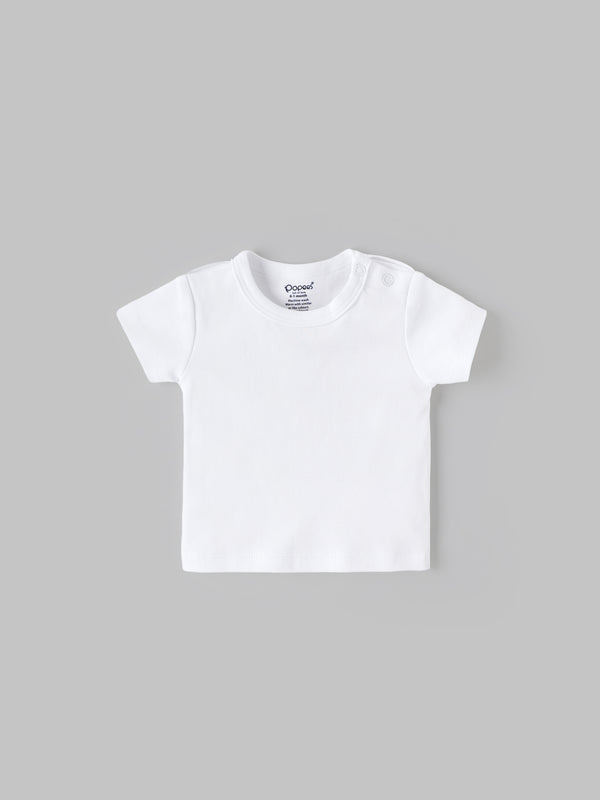Popees Baby Boys Short Sleeve Dungaree with T Shirt| Red| 0-9 Months