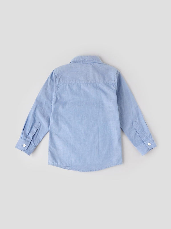 Popees Baby Boys Full Sleeve Cotton Shirt| Light Blue| 1-7 Years