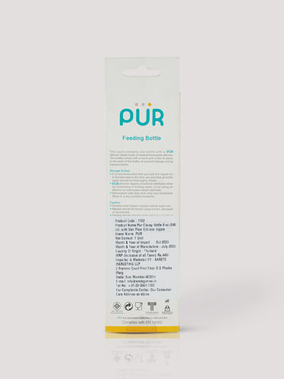 Printed & Narrow Neck Feeding Bottle- 250ml (color may vary depending on availability)