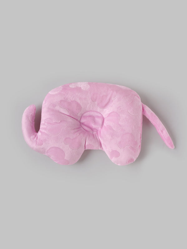 Popees Elephant Baby Pillow |Ultra Soft Plush Newborn Head Support Cushion for Infants, Pink Baby Bedding Essential