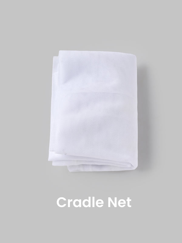 Popees Baby Cradle Set with Net, Cloth, Rope & Spring | Newborn Hanging Cradle Kit