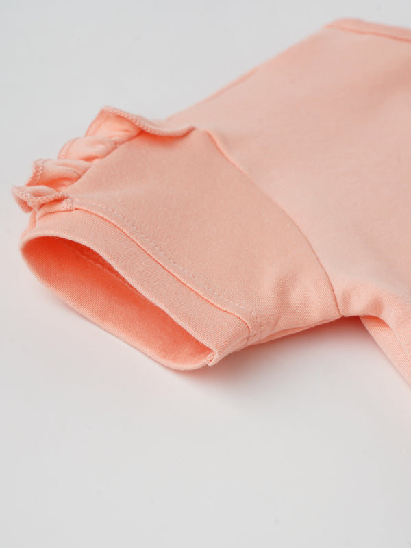 Chic Half-Sleeved Embroidered Top for Girls Sleeve