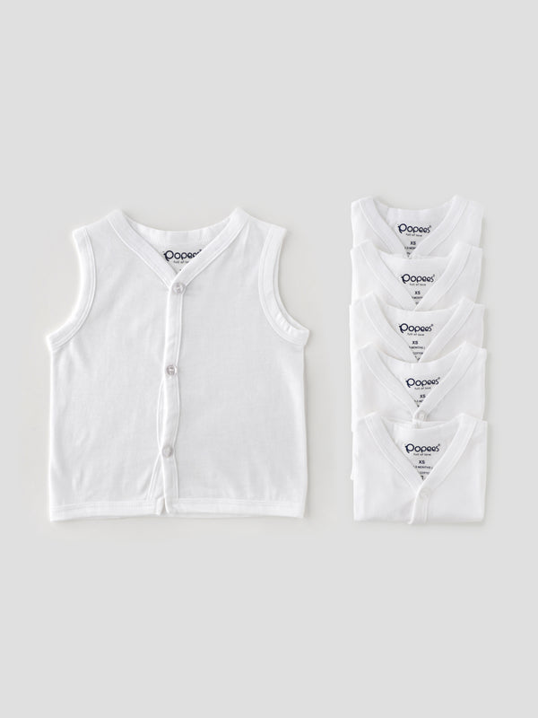 Popees Baby Jhabla – 100% Cotton, Skin-friendly Front Button Tops for Newborns & Infants (Pack of 6)