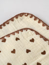 Popees Baby Muslin Cotton Hand Towel with Lace Border