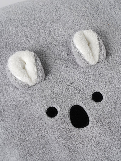 Popees Baby Ultra Soft Coral Plush Hooded Towel with 3D Animal Ears| Highly Absorbent Bath Wrap