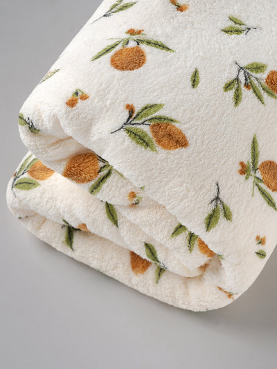 Popees Baby Coral Velvet Printed Towel| Ultra Soft & Absorbent Bath Towel for Babies