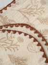 Popees Baby Cotton Bath Towel with Crochet Lace Border |Soft Absorbent Muslin Towel for Newborn & Infants, Cream Brown Print