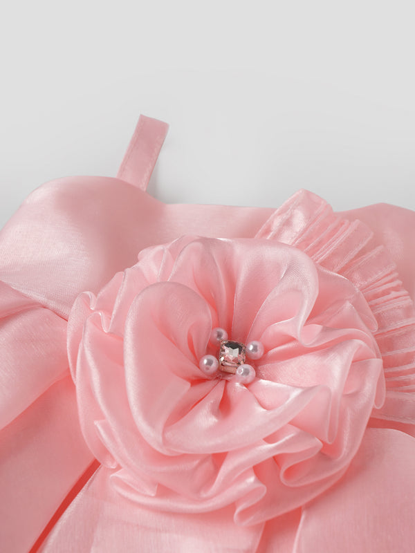 Popees Satin Sleeveless Party Wear Set (6-12 Months) for Baby Girls