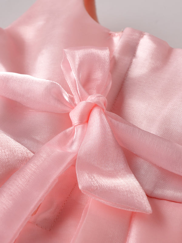 Popees Satin Sleeveless Party Wear Set (6-12 Months) for Baby Girls