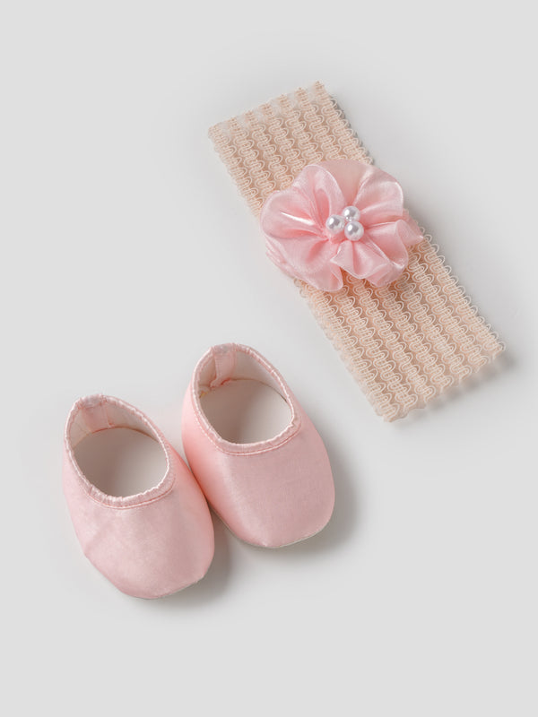 Popees Satin Sleeveless Party Wear Set (6-12 Months) for Baby Girls