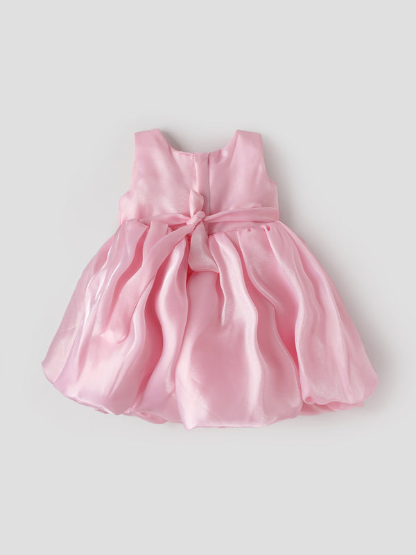 Popees Elegant Satin Frock Set (6-12 Months) for Baby Girls