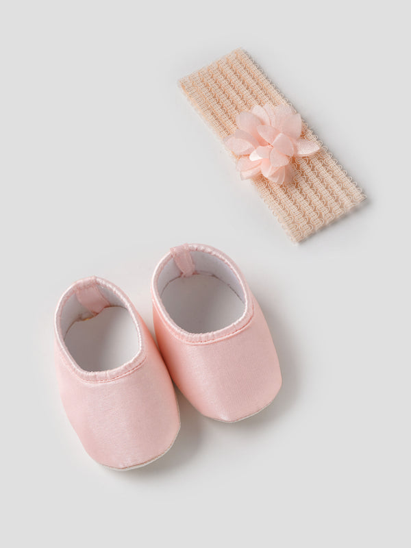 Popees Elegant Rosette Party Wear Dress Set (6-12 Months) for Baby Girls