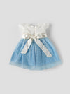 Popees Elegant Blue Net Party Wear Dress (9M-4Y) for Baby Girls