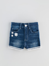 Popees Baby Girls Denim Shorts with Lace Hem| Blue| 1-7 Years
